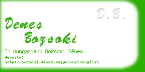 denes bozsoki business card